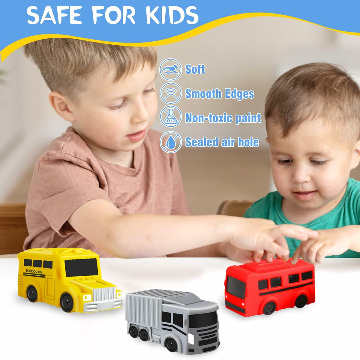 Car Bath Toys Mold Free No Hole for Infants 6-12 Months Toddler Toy